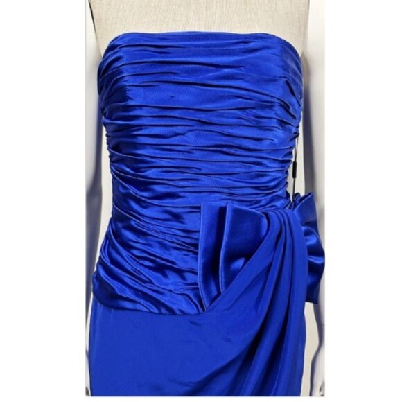 VICKY TIEL BLUE RUNWAY COUTURE DRESS XS - Picture 3 of 12